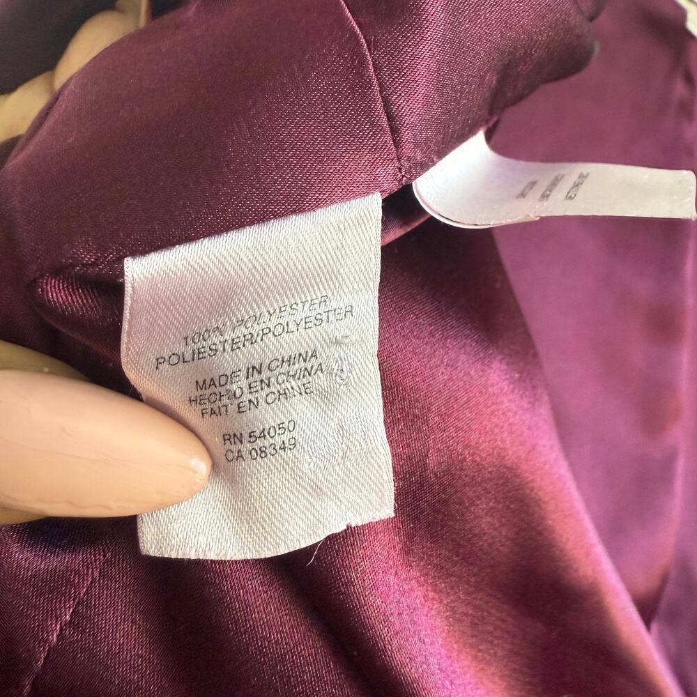 Rachel Roy sz‎ S cropped Y2k style Burgundy faux Fur Coat - Picture 5 of 8